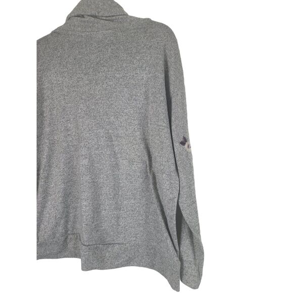 Sunday Cowl Neck Sweater L Womens Grey Floral Embroidered Long Sleeve Pullover - Picture 10 of 10